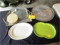 OLD DISHES, PLATTER & TRAYS