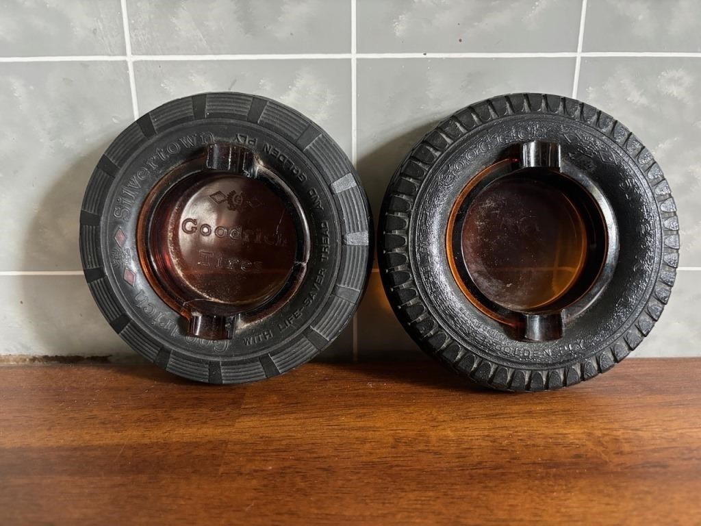 Pair of GoodYear Tires Vintage Ashtrays
