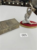 Girl Figurine / Ballerina and Silver Trinket Box