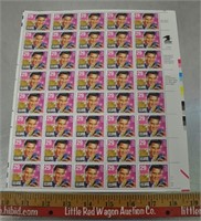 Sheet of Elvis stamps