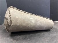 Galvanized metal cone with hanging chain