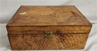 Vintage Pyrography Box with Sterling Bracelet