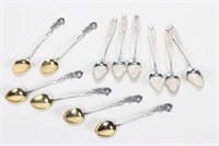 Set of Six Continental Silver Coffee Spoons