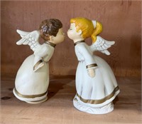 Kissing Ceramic Boy & Girl Angels