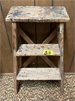 Vintage Wooden Short Step Ladder