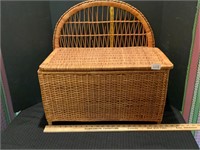 Wicker Toy Chest Bench