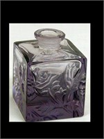 INK WELL W/ LEAF PATTERN - PURPLE FROM AGE