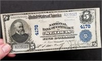 1902 $5 National Currency - St.Louis #4178, Nice