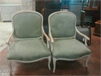Pair of green chairs