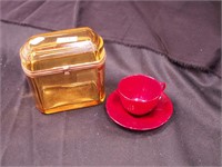 Royal Doulton Flambe espresso cup and saucer