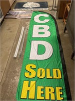 CBD Advertisement, banners, and flag w poles