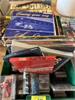 Tote w/ records & cassettes