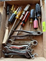 Box w/ screwdrivers & wrenches