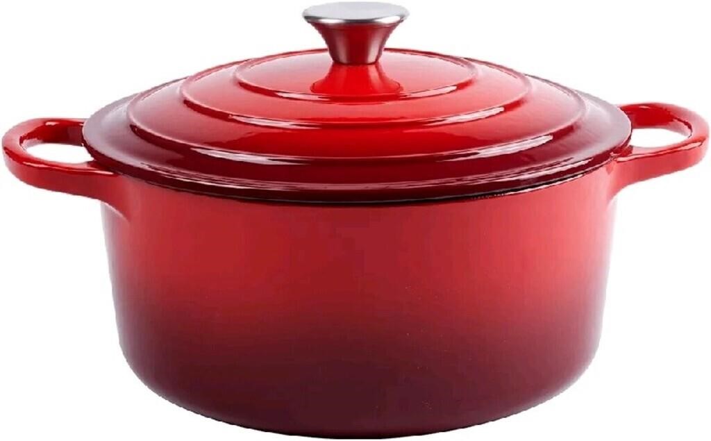 Alathote 6 Quart Enameled Cast Iron Dutch Oven wit