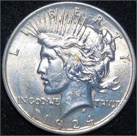 1924 Silver Peace Dollar - Extra Fine Stunner