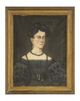 AMERICAN SCHOOL PORTRAIT OF A YOUNG WOMAN