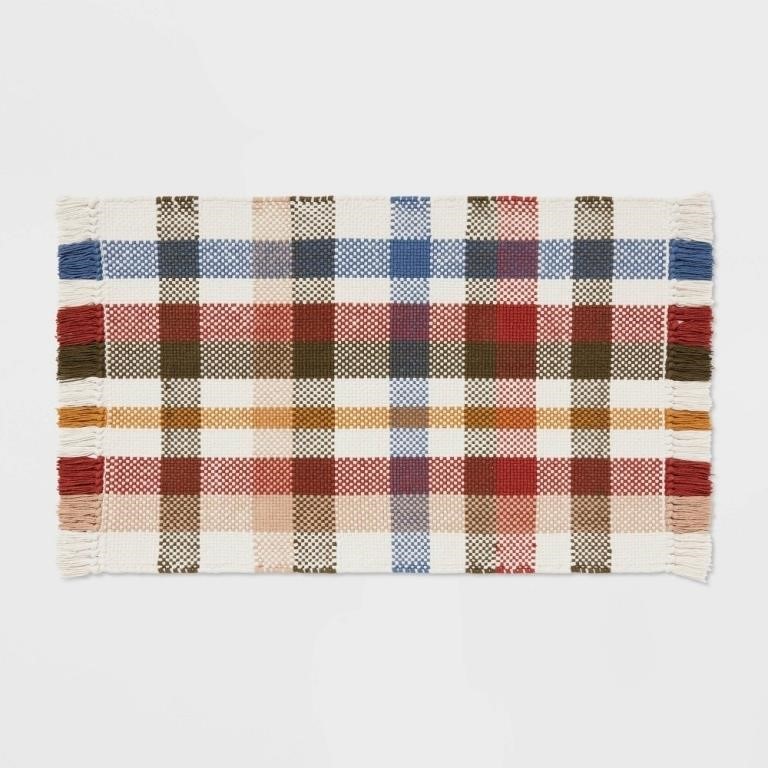 20x34 Woven Rug Multi-Plaid - Threshold