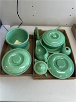(2) flats light green fiesta ware