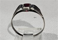Vintage Sterling Silver 8 1/2 Ruby Ring