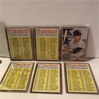 5 CHECKLISTS & 1 PLAYER CARD TOPPS CANADA