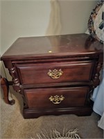 2 Drawer Wooden End Table Nightstand
