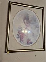 Framed Floral Woman Picture