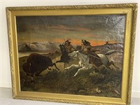 Cantwell Western Scene Oil on Canvas