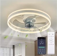 20 in. LED Indoor White Ceiling Fan with Dimmable