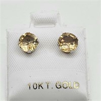 10K White Gold Citrine Earrings $200
