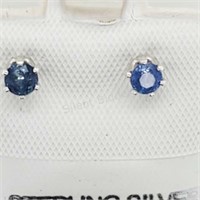Silver Sapphire Earrings $100