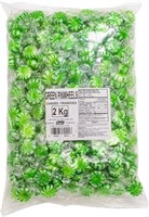 2Kg Bag of Green Pinwheel Spear Mints