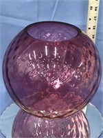 Hand Blown Cranberry Art Glass Vase