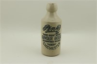 Pink's Ginger Beer Stoneware Bottle