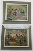 (JL) 2 small landscape paintings by Rob't Meredith