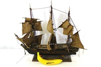 Vtg. "Navio De Linea" Model Sailing Ship
