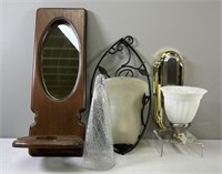 Wall Sconce Lamps; Mirrored Wall Lamp/Vase Holder