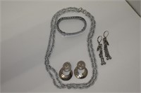 Cosmetic Necklace, Bracelet, and 2 Earring Sets