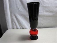 Large Red/Black Glass Vase