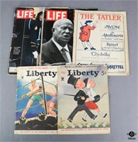 Vintage Magazines-Life, The Tatler, Liberty / 5 pc