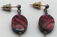 Sterling Silver Art Glass Earrings