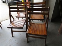 4  VINTAGE WOOD FOLDING CHAIRS
