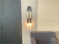 SCONCES DBL LIGHTS MADE W/ HORSE HAIR BRASS TUBE