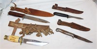 4 Knives All w/ Sheaths (See Desc)