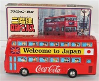 JAPAN TIN FRICTION COCA COLA DOUBLE DECKER BUS