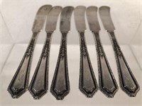 Lot of 6 Sterling Silver Matching Butter Knives