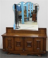 European Quarter Sawn Oak Dresser with Mirror