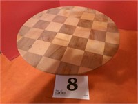 CHECKERBOARD CAKE STAND WOODEN