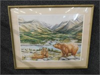 FRAMED BEAR PRINT SIGNED  #'D 41/300