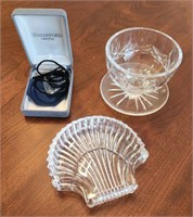 WATERFORD CRYSTAL SHELL TRAY, FOOTED BOWL,