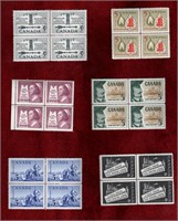 CANADA 6 DIFF MNH BLOCKS OF 4 STAMPS